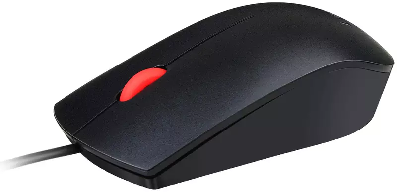 Миша Lenovo Essential USB Black (Red Wheel) 1